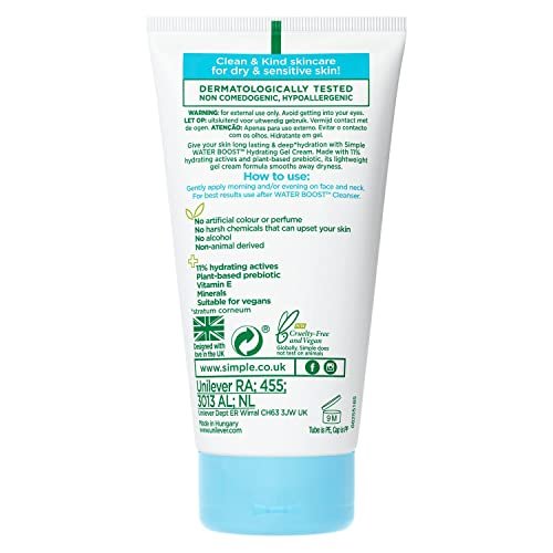 Simple Water Boost Hydrating Gel Cream - 1.7 oz Face Moisturizer for All Skin Types - görsel 4