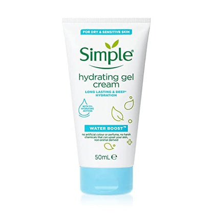 Simple Water Boost Hydrating Gel Cream - 1.7 oz Face Moisturizer for All Skin Types