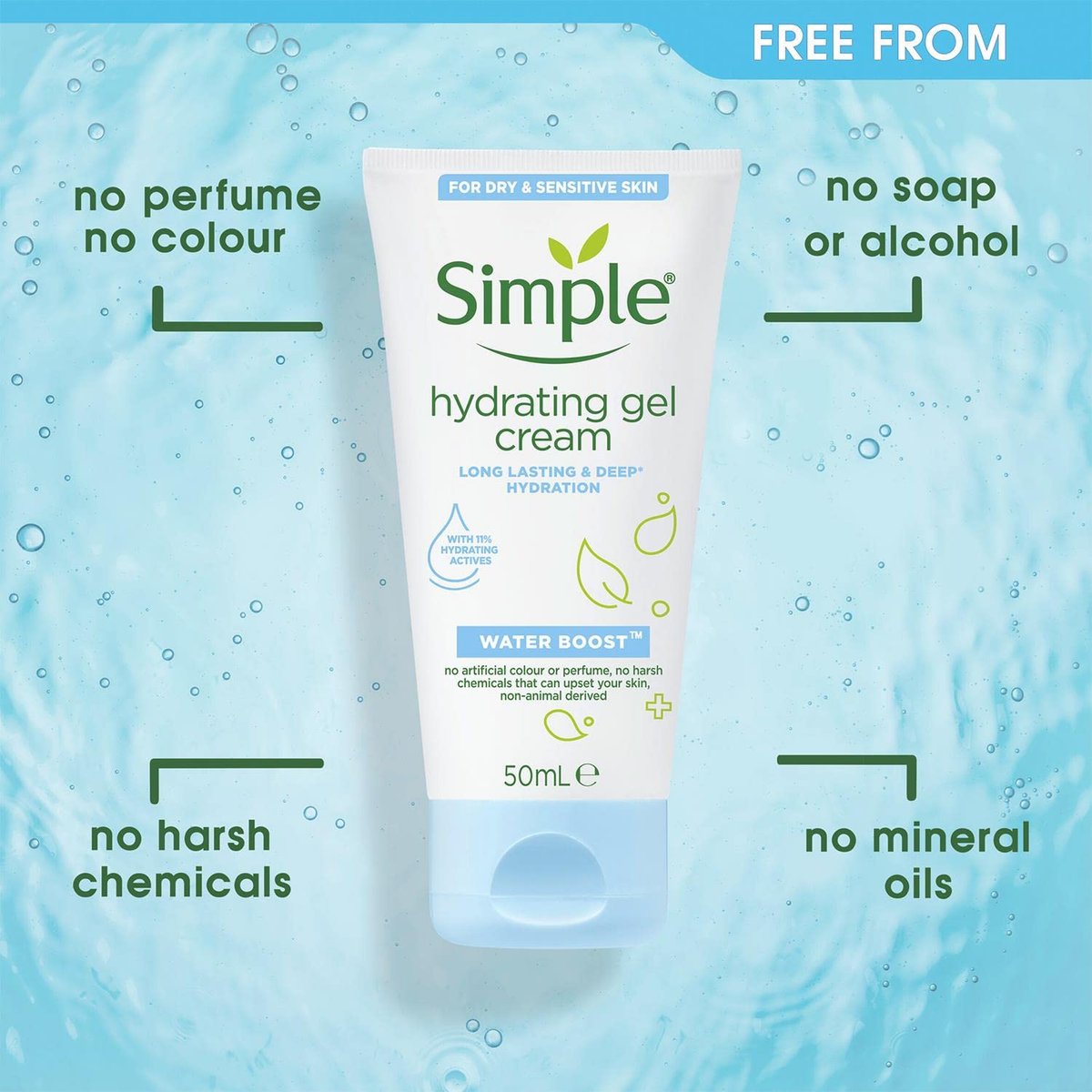Simple Water Boost Hydrating Gel Cream - 1.7 oz Face Moisturizer for All Skin Types - görsel 9