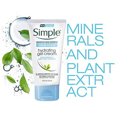 Simple Water Boost Hydrating Gel Cream - 1.7 oz Face Moisturizer for All Skin Types