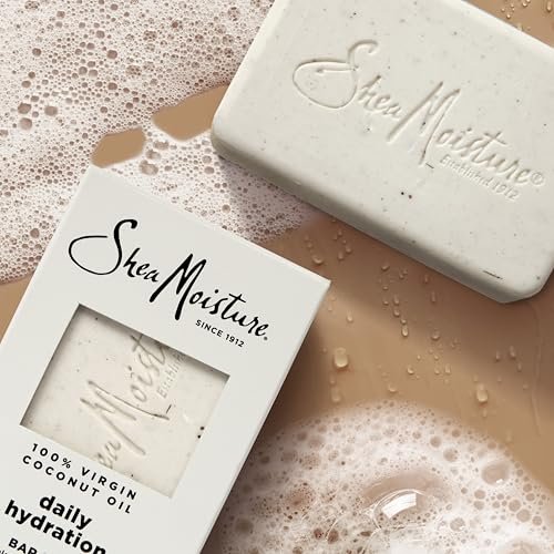 Shea Moisture Daily Hydration Bar Soap 12-Pack – 24H Moisturizing Body Soap for Dry Skin with 100% Virgin Coconut Oil, 8 oz Each Avelisse
