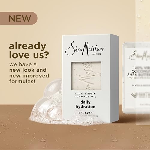 Shea Moisture Daily Hydration Bar Soap 12-Pack – 24H Moisturizing Body Soap for Dry Skin with 100% Virgin Coconut Oil, 8 oz Each Avelisse