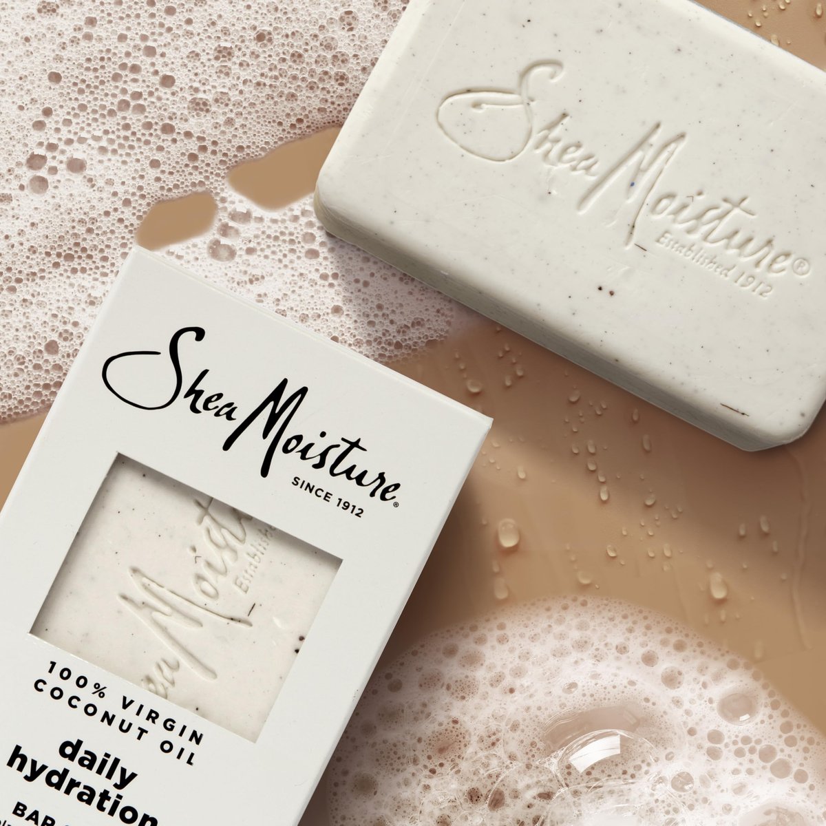 Shea Moisture Daily Hydration Bar Soap 12-Pack – 24H Moisturizing Body Soap for Dry Skin with 100% Virgin Coconut Oil, 8 oz Each Avelisse