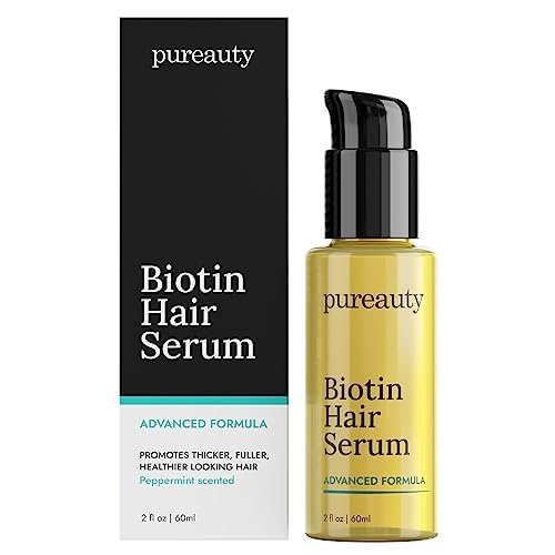 Biotin Hair Growth Serum – Advanced Topical Formula for Healthy, Strong Hair | Pureauty Naturals (2 Fl Oz) Avelisse
