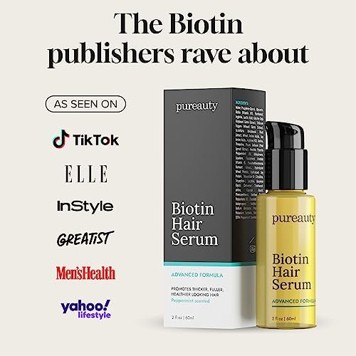 Biotin Hair Growth Serum – Advanced Topical Formula for Healthy, Strong Hair | Pureauty Naturals (2 Fl Oz) Avelisse