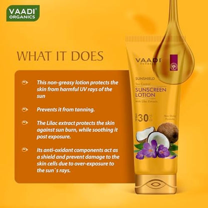 Vaadi Herbals Sunshield Ton Control Sunscreen Lotion SPF-30 (110g) - Broad Spectrum Protection