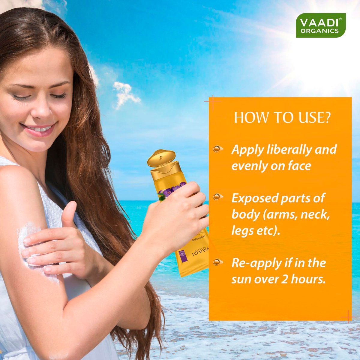Vaadi Herbals Sunshield Ton Control Sunscreen Lotion SPF-30 (110g) - Broad Spectrum Protection - görsel 3