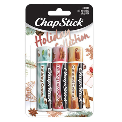 ChapStick Holiday Collection 3-Pack: Cinnamon, Caramel Creme & Cocoa Lip Balm