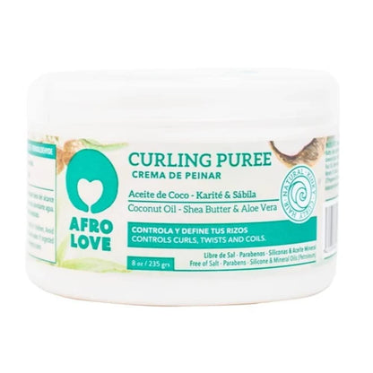 Afro Love Curl Cream for Curly & Wavy Hair, Defines & Hydrates with Coconut & Shea Butter, Frizz Control & Moisture, Sulfate-Free, Paraben-Free (8 oz)