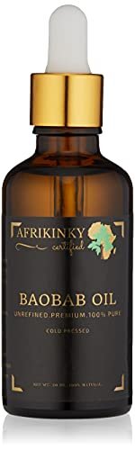 AFRIKINKY Baobab Oil - Unrefined Cold Pressed Premium Fresh 50ml - 100% Pure for Skin, Hair, Nails & Massage