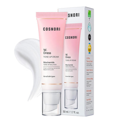 COSNORI W. Dress Tone-up Cream - Natural Skin Tone Balancer, Hydrating & Sebum Control Face and Body Moisturizer - Vegan & Cruelty-Free (1.7 fl. oz.) Avelisse