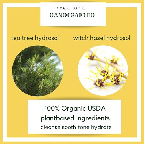 Tea Tree Witch Hazel Face Toner - Organic Hydrosol Astringent Facial Spray for Blemishes, Acne, pH Balance - All Skin Types - Hello Cider (3 Fl Oz) - görsel 6
