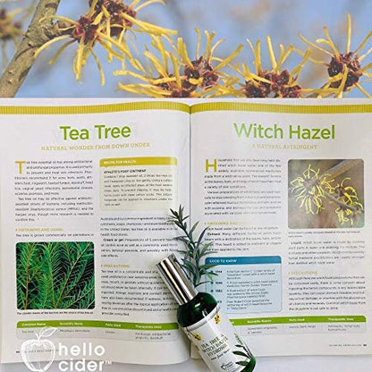 Tea Tree Witch Hazel Face Toner - Organic Hydrosol Astringent Facial Spray for Blemishes, Acne, pH Balance - All Skin Types - Hello Cider (3 Fl Oz)