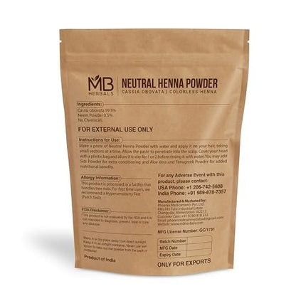 MB Herbals Neutral / Colorless Henna Powder – 8 oz (½ lb / 227g) | Senna Powder | Natural Hair Conditioner – Does Not Color, Only Conditions Avelisse