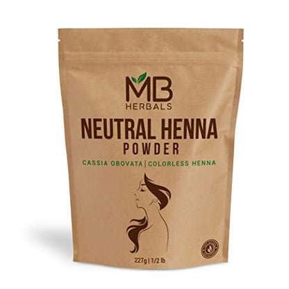 MB Herbals Neutral / Colorless Henna Powder – 8 oz (½ lb / 227g) | Senna Powder | Natural Hair Conditioner – Does Not Color, Only Conditions Avelisse