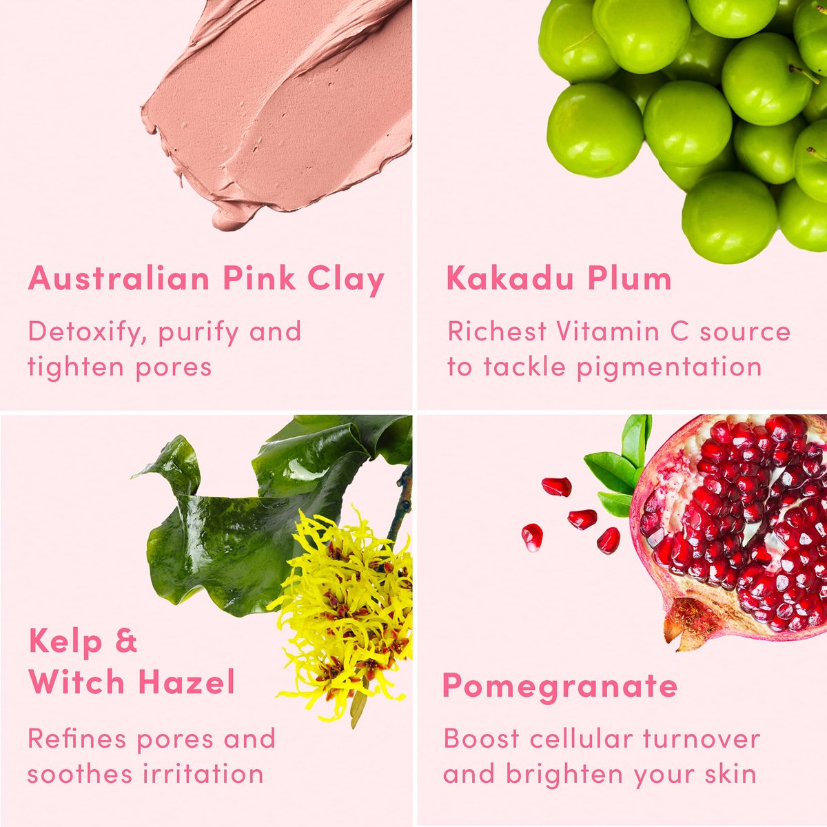 Sand & Sky Australian Pink Clay Mask – Pore Minimizing & Brightening Face Mask with Vitamin C, 60g Avelisse