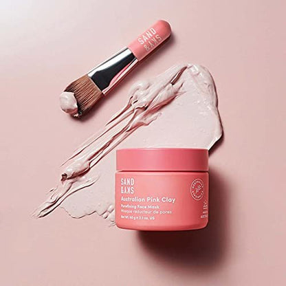 Sand & Sky Australian Pink Clay Mask – Pore Minimizing & Brightening Face Mask with Vitamin C, 60g Avelisse