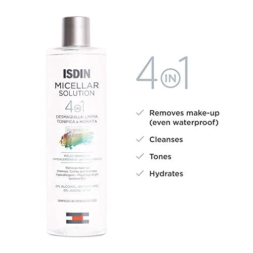 ISDIN Micellar 4-in-1 Facial Cleansing Water - Hydrating Toner & Makeup Remover for Sensitive Skin, 13.5 Fl Oz Avelisse