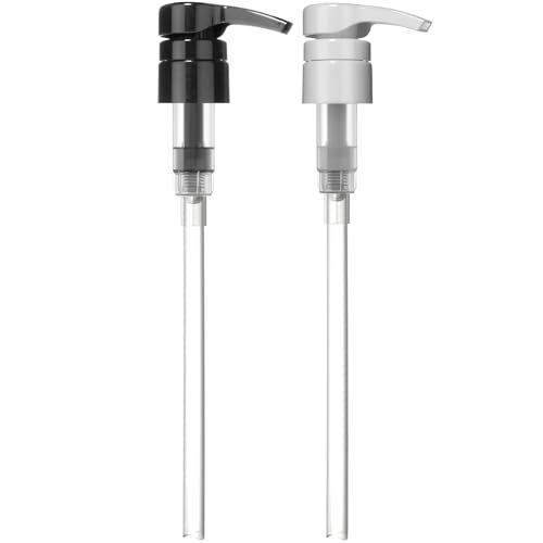 Bar5F Pump Dispensers for Shampoo, Conditioner, Lotion & Body Wash – Fits 1 Inch Bottle Necks, 1 Liter / 33.8 oz Bottles (Black & White, 2 Pack) - görsel 2