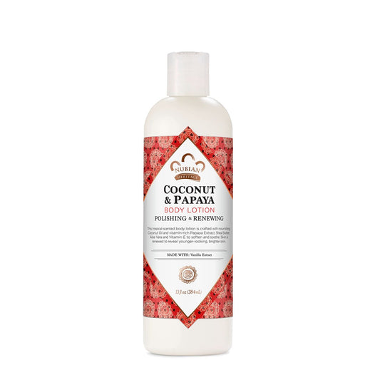 Nubian Heritage Body Lotion Coconut and Papaya for Dry Skin, Paraben Free, 13 oz