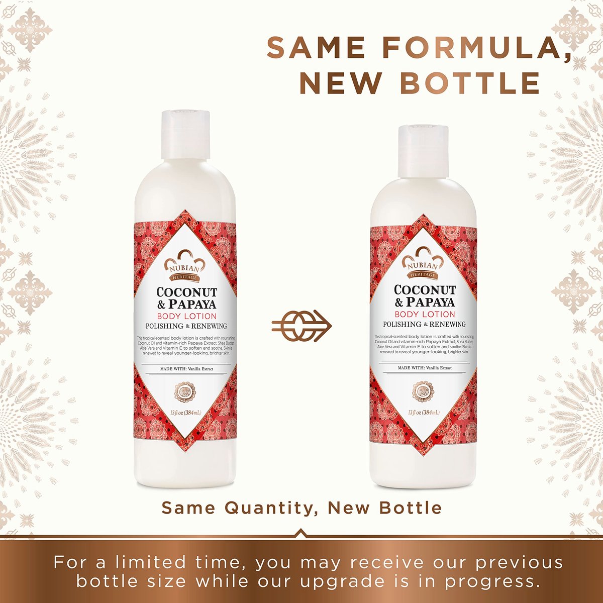Nubian Heritage Body Lotion Coconut and Papaya for Dry Skin, Paraben Free, 13 oz - görsel 3