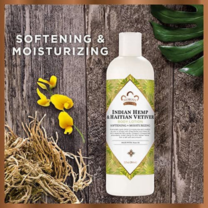 Nubian Heritage Body Lotion Indian Hemp & Haitian Vetiver - Fair Trade Shea Butter, 13 oz Avelisse