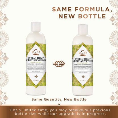 Nubian Heritage Body Lotion Indian Hemp & Haitian Vetiver - Fair Trade Shea Butter, 13 oz Avelisse