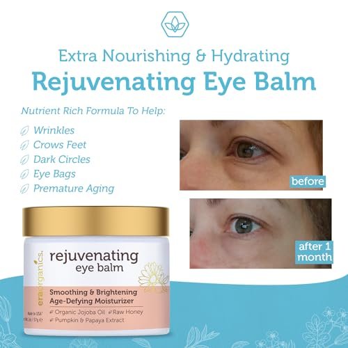 USDA Organic Eye Moisturizer Cream - Rejuvenating & Nourishing Age Defying Balm for Sensitive Skin with Jojoba Oil & Argan Oil - Reduces Puffiness & Fine Lines Avelisse