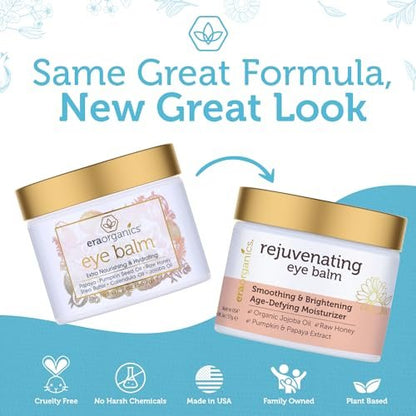 USDA Organic Eye Moisturizer Cream - Rejuvenating & Nourishing Age Defying Balm for Sensitive Skin with Jojoba Oil & Argan Oil - Reduces Puffiness & Fine Lines Avelisse