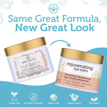 USDA Organic Eye Moisturizer Cream - Rejuvenating & Nourishing Age Defying Balm for Sensitive Skin with Jojoba Oil & Argan Oil - Reduces Puffiness & Fine Lines Avelisse