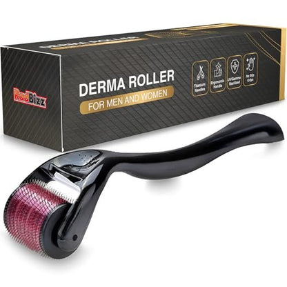 RadBizz Derma Roller and Storage Case - 0.25mm Titanium Microneedling Tool for Face