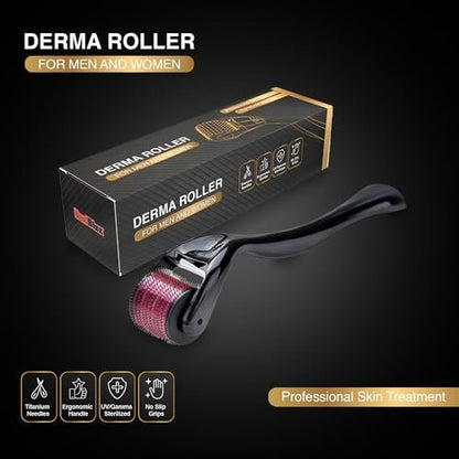 RadBizz Derma Roller and Storage Case - 0.25mm Titanium Microneedling Tool for Face