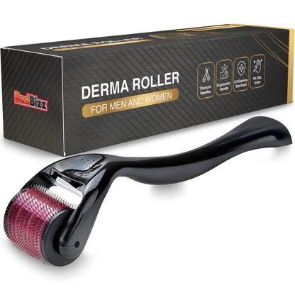 RadBizz Derma Roller and Storage Case - 0.25mm Titanium Microneedling Tool for Face