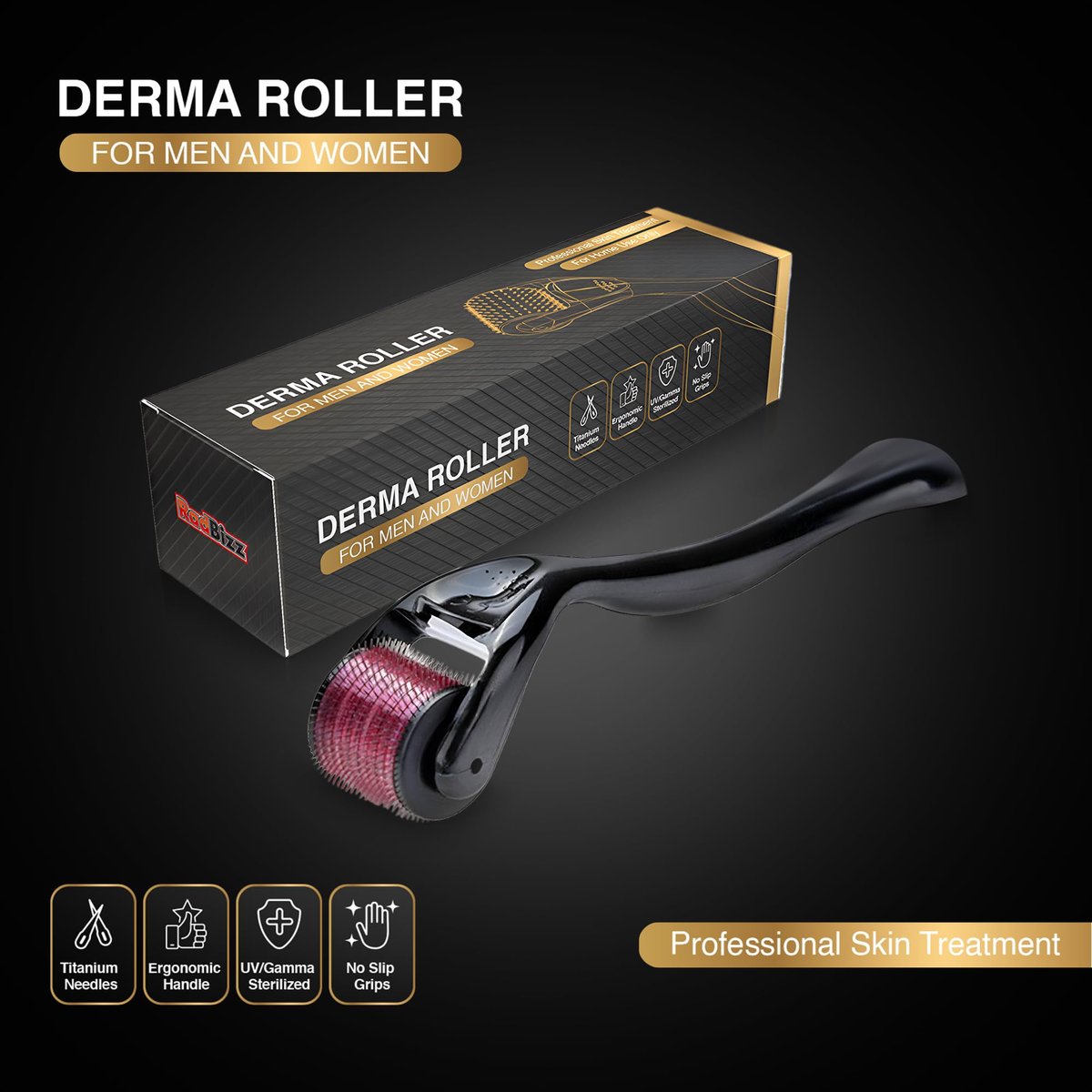 RadBizz Derma Roller and Storage Case - 0.25mm Titanium Microneedling Tool for Face - görsel 3
