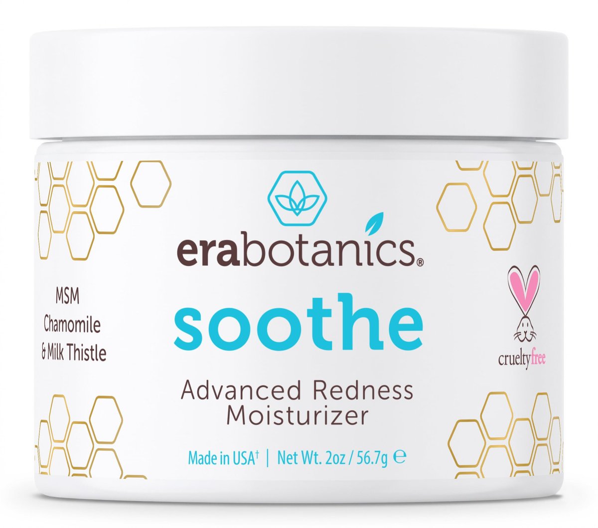 Era Organics Cream Redness Relief Moisturizer - Soothing Redness Relief for Face with Manuka Honey, MSM, Chamomile - Calming Moisturizer Made in USA Avelisse