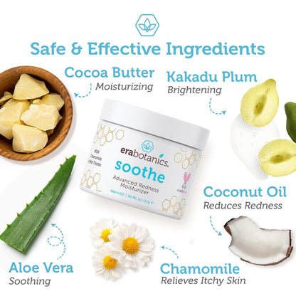 Era Organics Cream Redness Relief Moisturizer - Soothing Redness Relief for Face with Manuka Honey, MSM, Chamomile - Calming Moisturizer Made in USA Avelisse