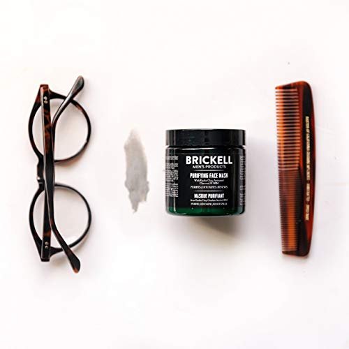 Brickell Men's Purifying Charcoal Face Mask – Natural & Organic Activated Charcoal Facial Mask with Detoxifying Kaolin Clay, 4 oz, Unscented Avelisse