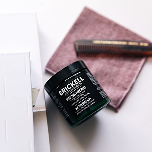 Brickell Men's Purifying Charcoal Face Mask – Natural & Organic Activated Charcoal Facial Mask with Detoxifying Kaolin Clay, 4 oz, Unscented Avelisse