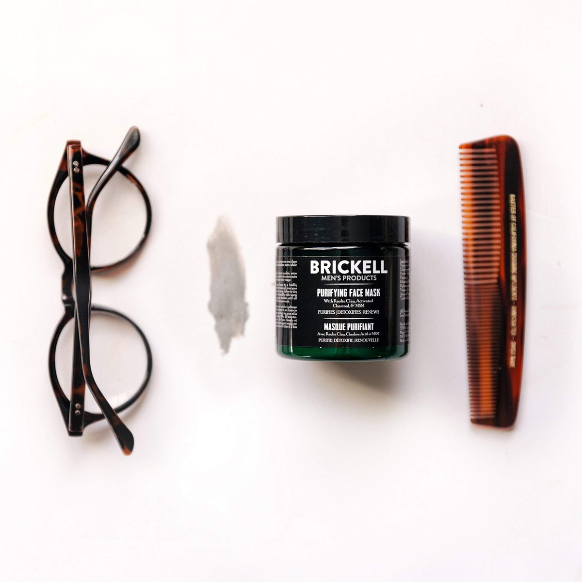 Brickell Men's Purifying Charcoal Face Mask – Natural & Organic Activated Charcoal Facial Mask with Detoxifying Kaolin Clay, 4 oz, Unscented Avelisse