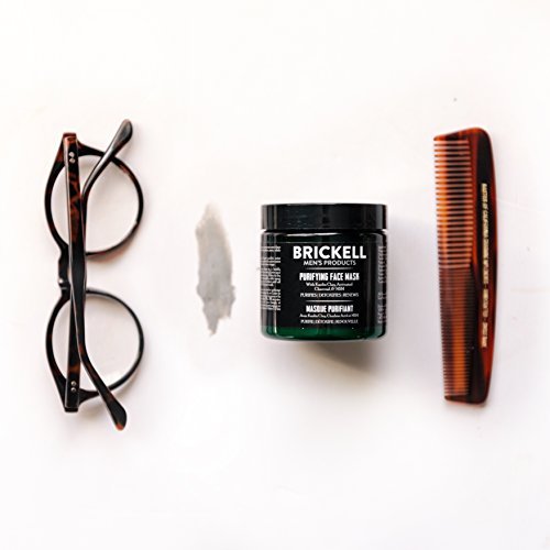 Brickell Men's Purifying Charcoal Face Mask – Natural & Organic Activated Charcoal Facial Mask with Detoxifying Kaolin Clay, 4 oz, Unscented Avelisse