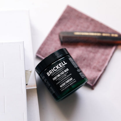 Brickell Men's Purifying Charcoal Face Mask – Natural & Organic Activated Charcoal Facial Mask with Detoxifying Kaolin Clay, 4 oz, Unscented Avelisse