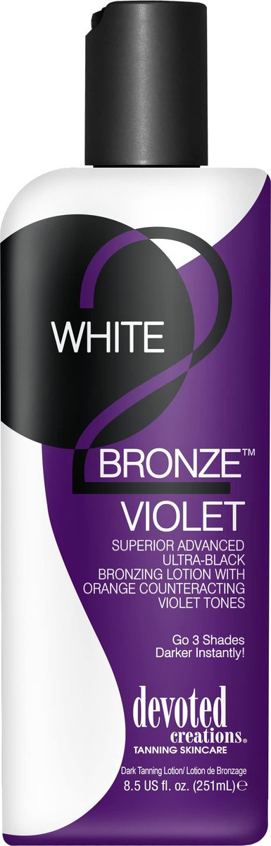 Devoted Creations White 2 Bronze Violet Black Bronzer - 8.5 oz Intense Tanning Lotion Avelisse