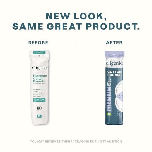 Cliganic Premium 100% Cotton Makeup Remover Pads - 540 Count (Pack of 6) | Biodegradable & Gentle Avelisse