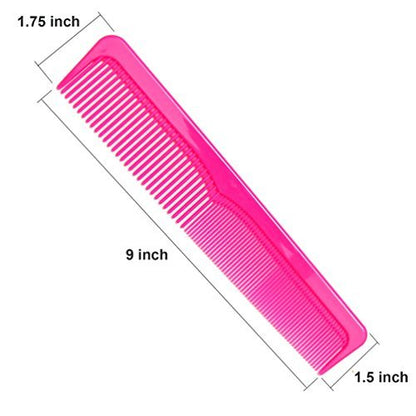 LUXXII 9-Inch Large Dressing Hair Combs - 6 Pack Multicolor Styling Essentials for Coarse and Fine Hair