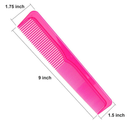 LUXXII 9-Inch Large Dressing Hair Combs - 6 Pack Multicolor Styling Essentials for Coarse and Fine Hair