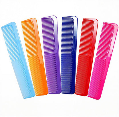 LUXXII 9-Inch Large Dressing Hair Combs - 6 Pack Multicolor Styling Essentials for Coarse and Fine Hair