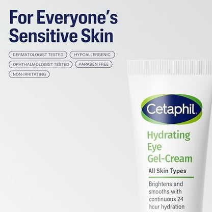 Cetaphil Hydrating Eye Gel-Cream with Hyaluronic Acid – 24-Hour Hydration, Brightens & Smooths Under Eyes, 0.5 Fl Oz, For All Skin Types Avelisse