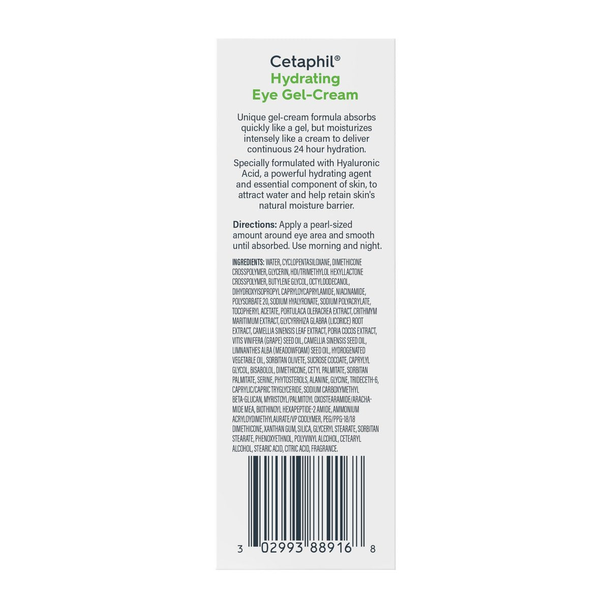 Cetaphil Hydrating Eye Gel-Cream with Hyaluronic Acid – 24-Hour Hydration, Brightens & Smooths Under Eyes, 0.5 Fl Oz, For All Skin Types Avelisse