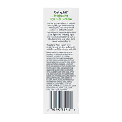 Cetaphil Hydrating Eye Gel-Cream with Hyaluronic Acid – 24-Hour Hydration, Brightens & Smooths Under Eyes, 0.5 Fl Oz, For All Skin Types Avelisse