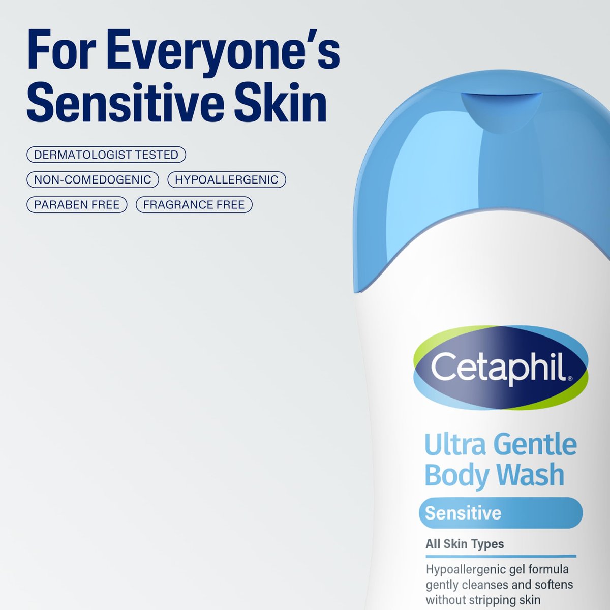Cetaphil Ultra Gentle Body Wash for Dry to Normal, Sensitive Skin, 16.9 Fl Oz (Pack of 3) - Hypoallergenic, Fragrance Free, Paraben Free, Dermatologist Tested Avelisse